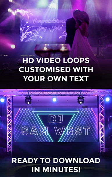HD video loops customised with your own text and images. Ready to download in minutes!